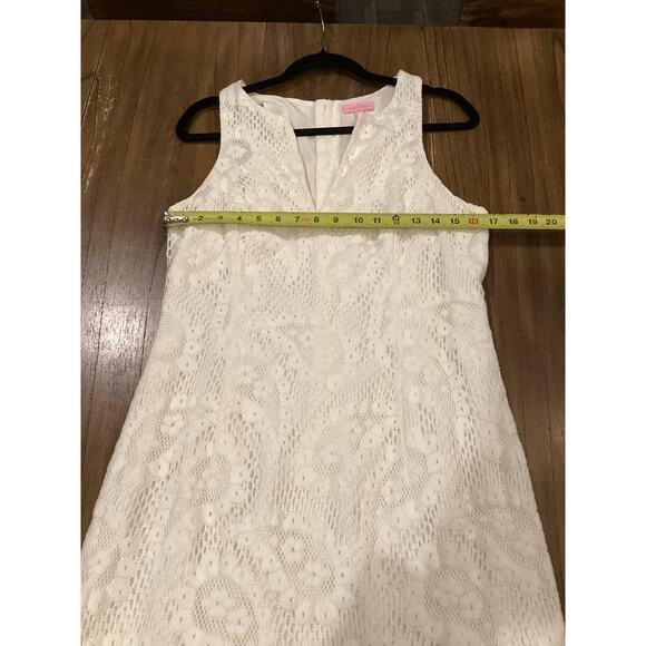 Lilly Pulitzer Augusta Shift sleeveless mini Dress White Lace size 10 - Picture 9 of 10